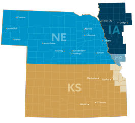 Our Nebraska, Iowa, and Missouri Service Area